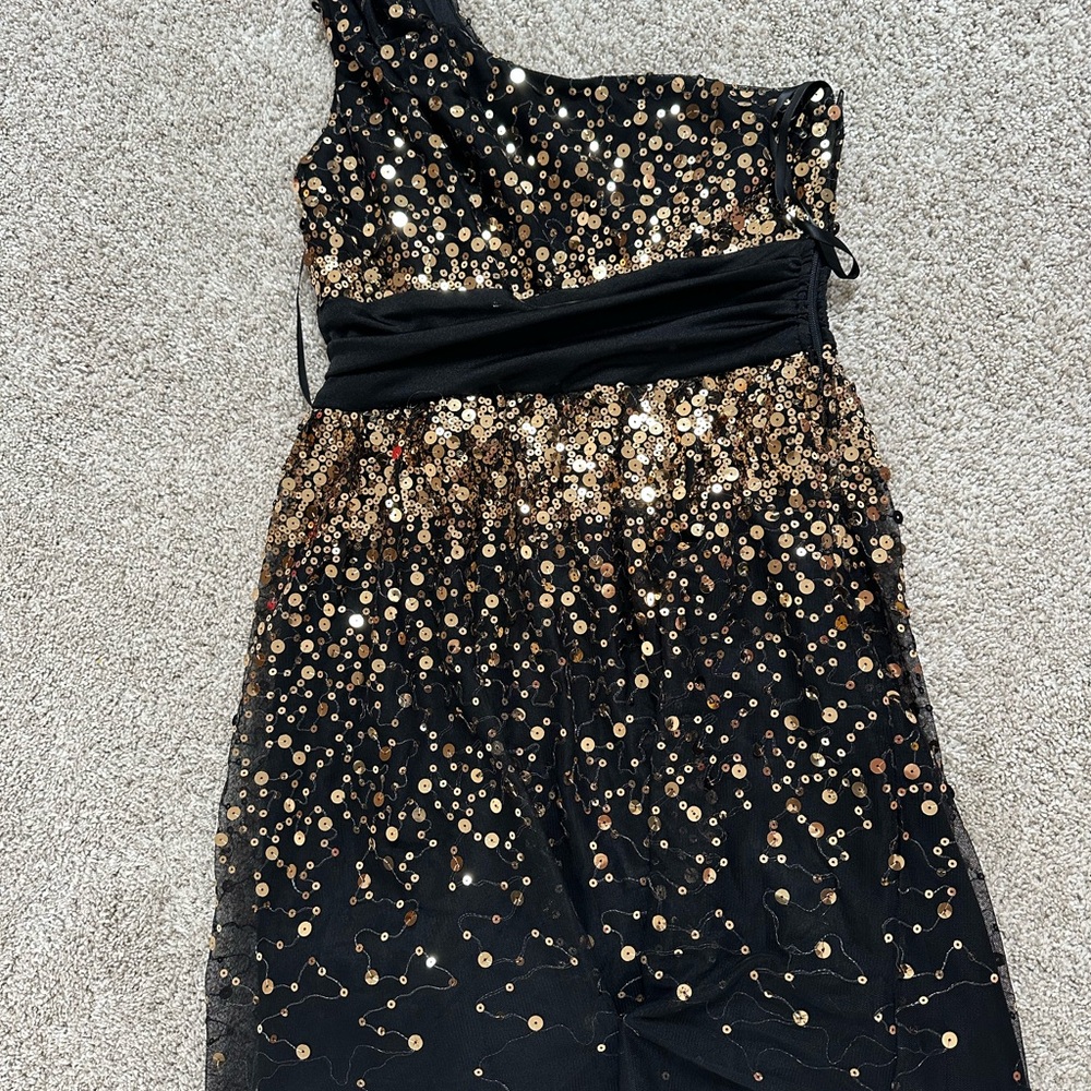 BCX Black and Gold Sequin Dress